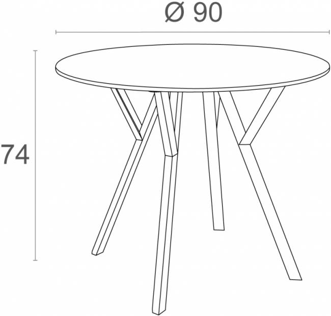 Стол пластиковый Max Table Ø90 черный Ø900х740 мм Стол пластиковый Max Table Ø90 черный Ø900х740 мм