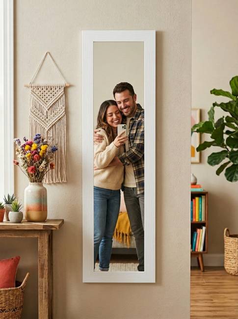 Зеркало настенное BeautyStyle 9 белый 138 см х 35 см Зеркало настенное BeautyStyle 9 белый 138 см х 35 см