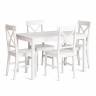 Обеденный комплект Хадсон (стол + 4 стула)/ Hudson Dining Set (mod.0102) МДФ/тополь/меламин, стол: 118х74х73 см, стул: 42,5x46,5x93,5 см, White (белый)
