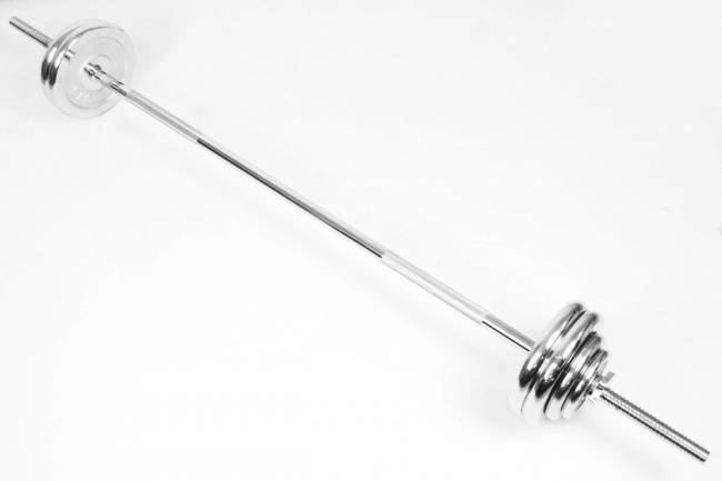 Набор гантелей и штанга хромированные "ATLAS SPORT", 48 кг Набор гантелей и штанга хромированные "ATLAS SPORT", 48 кг