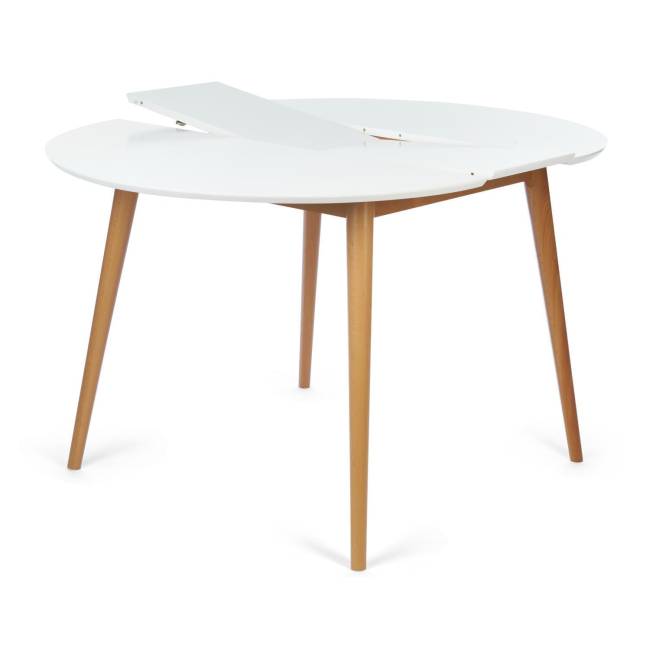 Стол круглый раскладной обеденный BOSCO (Боско) основание бук, столешница мдф, 100*75*100+30см, Белый+Натуральный ( Бук) Белый+Натуральный ( Бук) основание бук, столешница мдф Стол круглый раскладной обеденный BOSCO (Боско) основание бук, столешница мдф, 100*75*100+30см, Белый+Натуральный ( Бук) Белый+Натуральный ( Бук) основание бук, столешница мдф