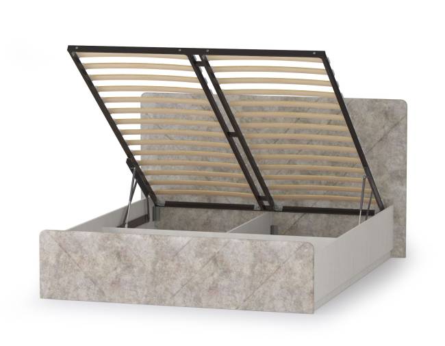 Кровать 1600 с подъёмным ортопедическим основанием Амели 11.31 цвет шёлковый камень/бетон чикаго беж