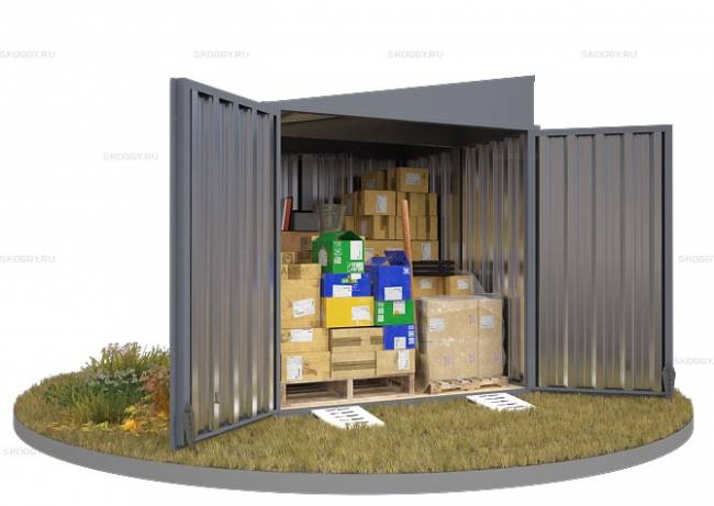 Хозблок SKOGGY секционный с односкатной крышей 2 х 2 м, брутальный серый