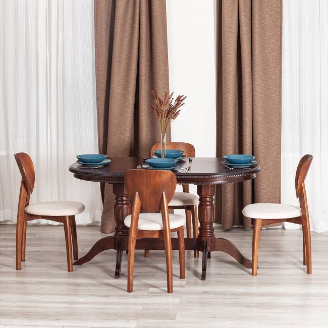 Стул DIAMANTE мягкое сидение / 1 шт. в упаковке бук, 42x42x85см, коричневый, ткань Tenerife Cream коричневый бук