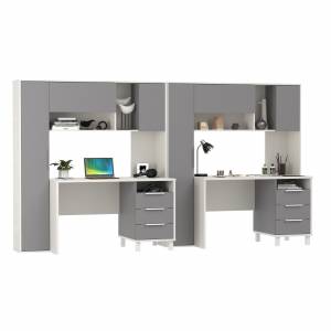 Домашний офис для двоих человек Комфорт 12.95N цвет белый премиум/серый шифер