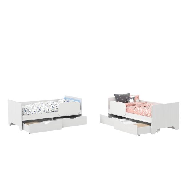 Две детских кровати с ящиками для двоих детей Уна цвет белый