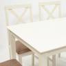 Обеденный комплект Хадсон (стол + 4 стула)/ Hudson Dining Set дерево гевея/мдф, стол: 110х70х75см / стул: 44х42х89см, ivory white (слоновая кость), ткань кор.-зол