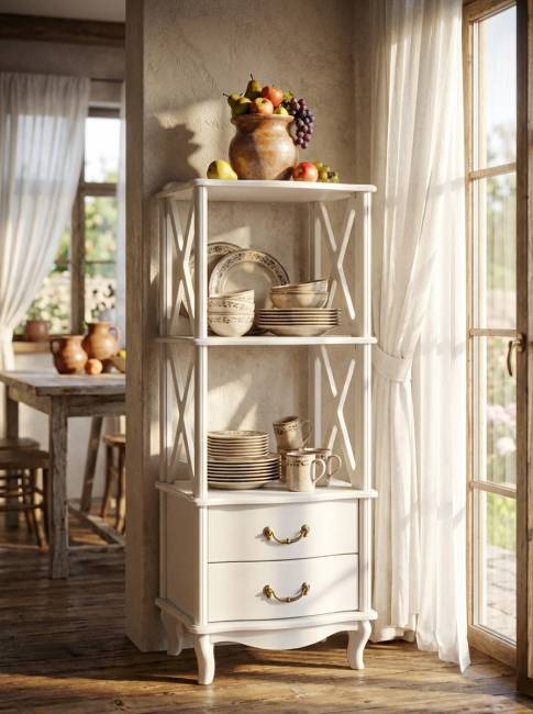 Этажерка Джульетта 2 уровня, молочный дуб Л