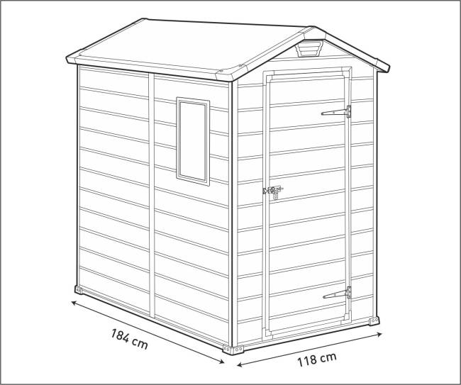 Сарай "Манор 4х6" (размеры 118 x 184 см), бежевый