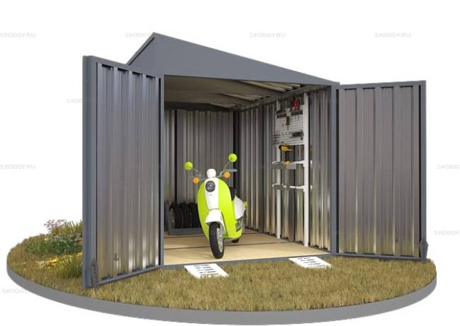 Хозблок SKOGGY секционный с односкатной крышей 3 х 2 м, брутальный серый Хозблок SKOGGY секционный с односкатной крышей 3 х 2 м, брутальный серый