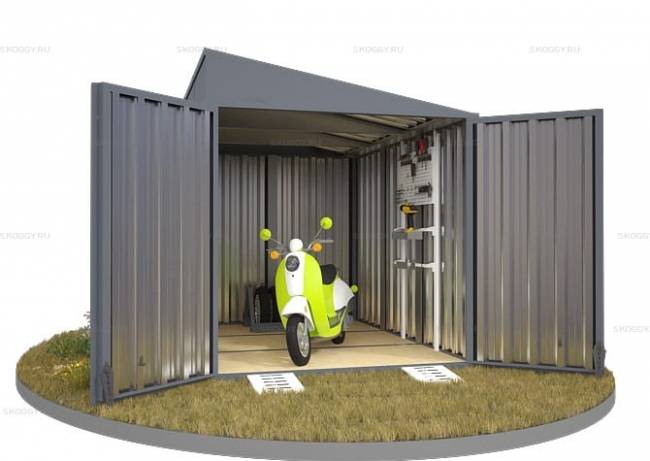 Хозблок SKOGGY секционный с односкатной крышей 3 х 2 м, брутальный серый Хозблок SKOGGY секционный с односкатной крышей 3 х 2 м, брутальный серый