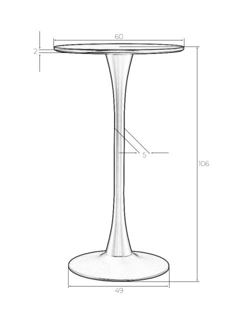 Стол барный MIA BAR, черная столешница, черное основание