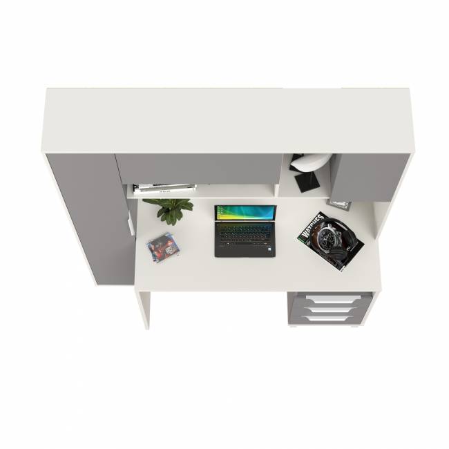 Рабочий стол Комфорт 12.95N цвет белый премиум/серый шифер