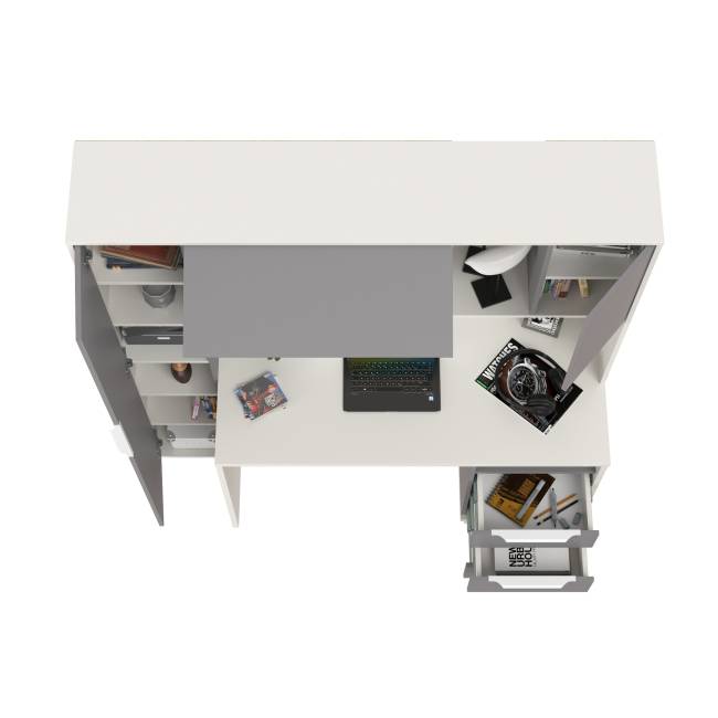 Рабочий стол Комфорт 12.95N цвет белый премиум/серый шифер