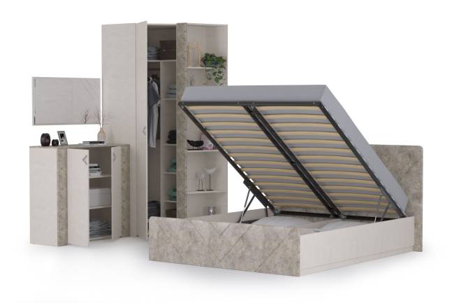 Спальня Амели № 9 цвет шёлковый камень/бетон чикаго беж