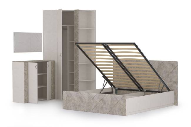 Спальня Амели № 9 цвет шёлковый камень/бетон чикаго беж