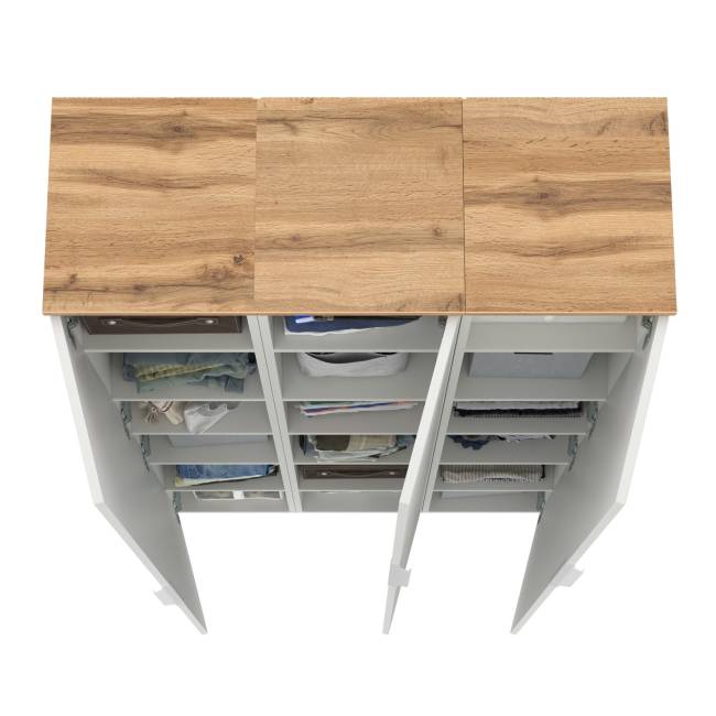 Набор из трёх шкаф-пеналов Октава цвет белый шагрень/дуб крафт золотой