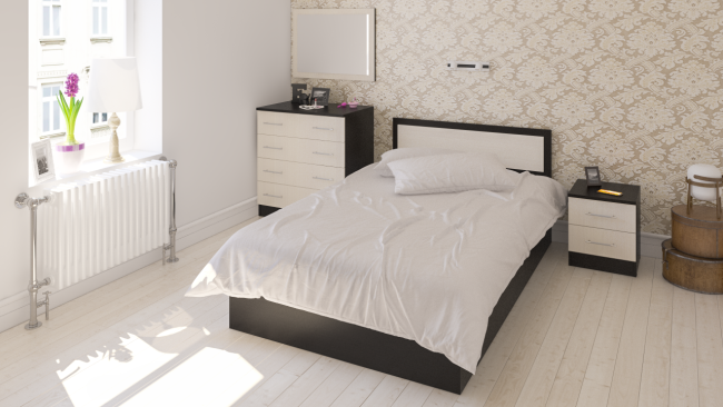 Кровать 1200 с тумбой Фиеста цвет венге/дуб лоредо