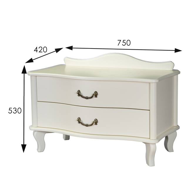 Тумбочка Джульетта широкая 2 ящика дуб шампань Л