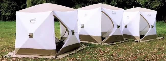 Палатка зимняя куб СЛЕДОПЫТ Premium 1,8х1,8 м, 3-х местная, 3 слоя, цв. белый/олива Палатка зимняя куб СЛЕДОПЫТ Premium 1,8х1,8 м, 3-х местная, 3 слоя, цв. белый/олива