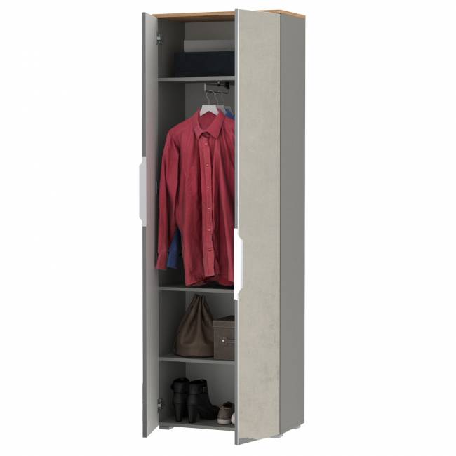 Шкаф для одежды Октава 13.338 цвет серый графит/дуб крафт золотой