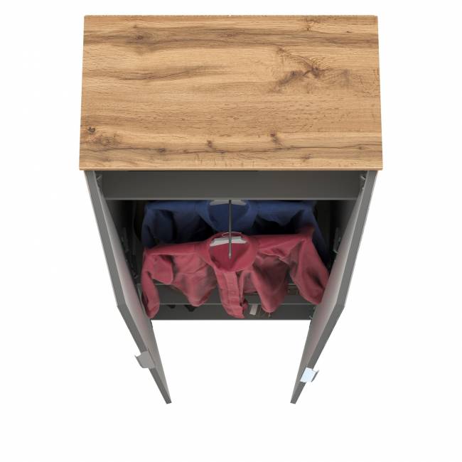 Шкаф для одежды Октава 13.338 цвет серый графит/дуб крафт золотой