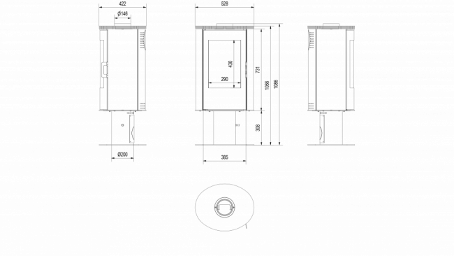 Печь дровяная KOZA/AB/S/N/DR/KAFEL/BIALY (кафель белый)