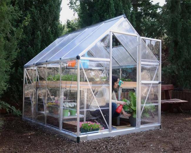 Теплица с гибридным остеклением HYBRID 6*6 (серый) Теплица с гибридным остеклением HYBRID 6*6 (серый)