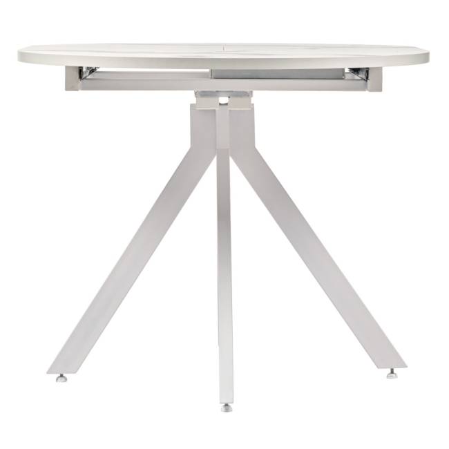 Стол Rudolf круглый раскладной 90-120x90x75см, белый мрамор, белый Стол Rudolf круглый раскладной 90-120x90x75см, белый мрамор, белый