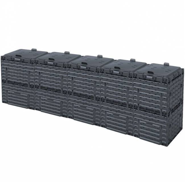 Компостер садовый 1500 л PITECO с крышкой K1130, K1030 чёрный (из 5-и мест)