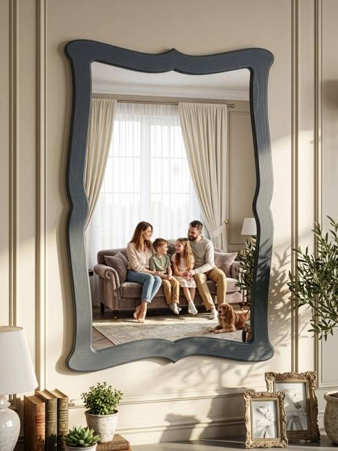 Зеркало навесное Берже 23 серый графит 97 см х 67 см