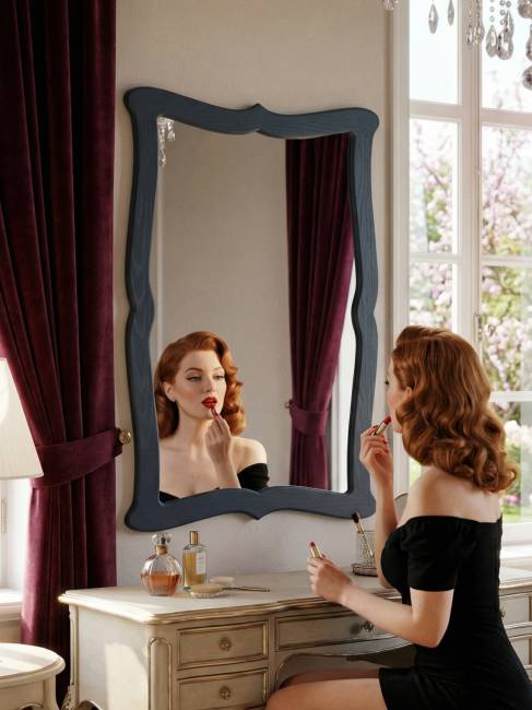 Зеркало навесное Берже 23 серый графит 97 см х 67 см