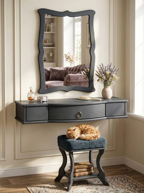 Зеркало навесное Берже 23 серый графит 97 см х 67 см