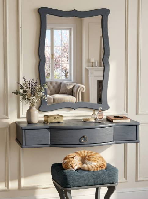 Зеркало навесное Берже 23 серый графит 97 см х 67 см