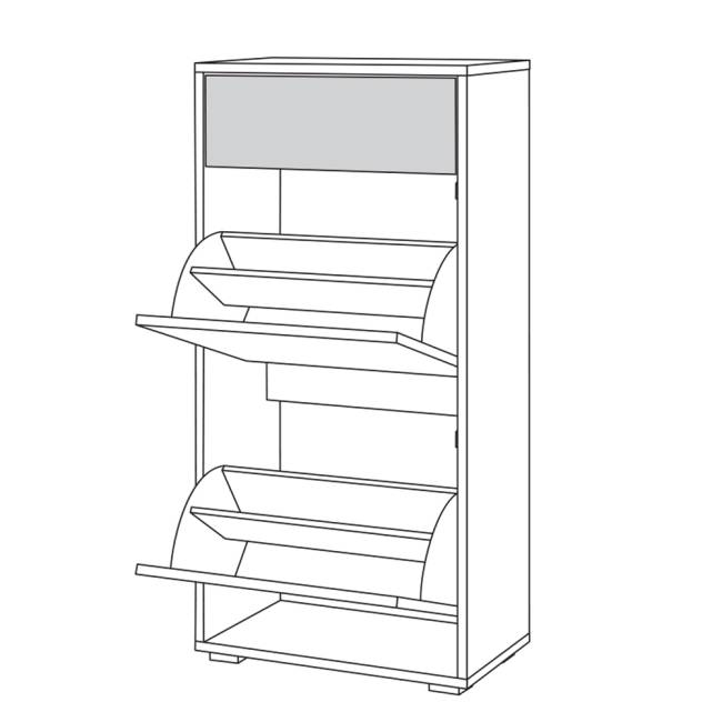 Тумба для обуви высокая Куба (Комод 13.114) цвет дуб сонома/белый премиум