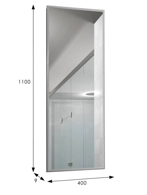 Зеркало настенное в раме Сельетта-6, белый 110 см х 40 см