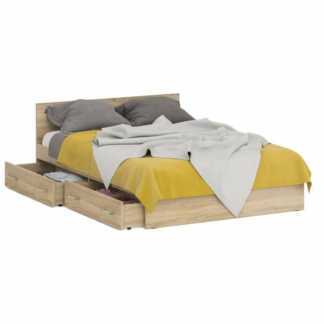 Кровать с ящиками Стандарт 1400 цвет дуб сонома