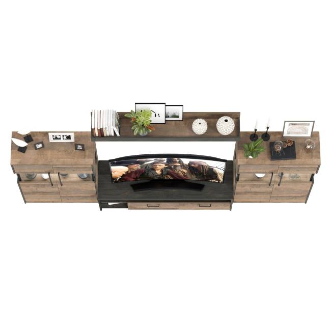 Мебель лофт с подсветкой для гостиной Трувор № 67 цвет дуб гранж песочный/интра Мебель лофт с подсветкой для гостиной Трувор № 67 цвет дуб гранж песочный/интра