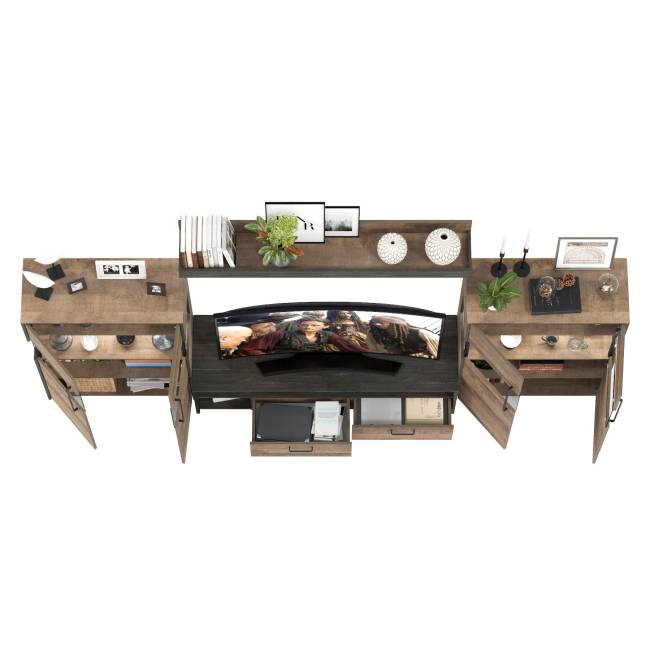 Мебель лофт с подсветкой для гостиной Трувор № 67 цвет дуб гранж песочный/интра Мебель лофт с подсветкой для гостиной Трувор № 67 цвет дуб гранж песочный/интра