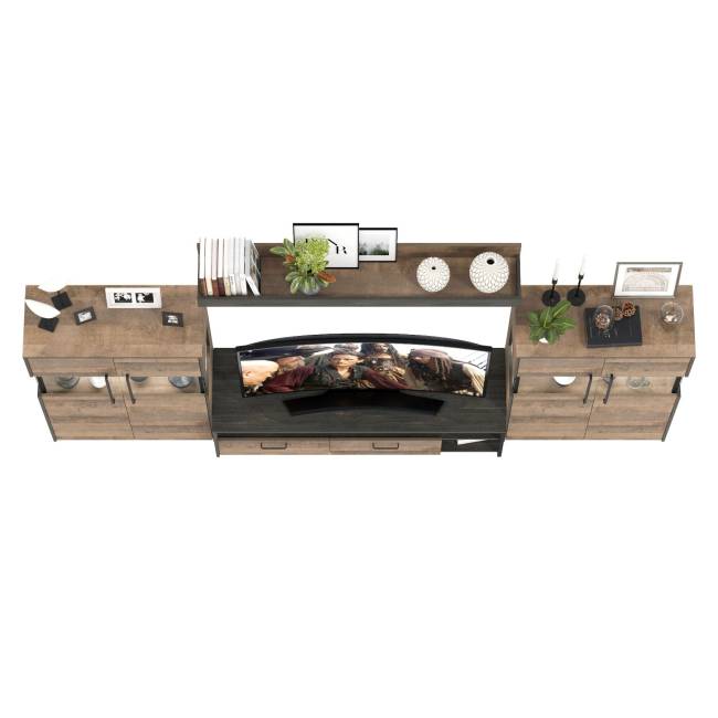 Мебель лофт с подсветкой для гостиной Трувор № 67 цвет дуб гранж песочный/интра Мебель лофт с подсветкой для гостиной Трувор № 67 цвет дуб гранж песочный/интра