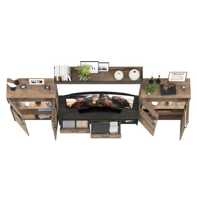 Мебель лофт с подсветкой для гостиной Трувор № 67 цвет дуб гранж песочный/интра Мебель лофт с подсветкой для гостиной Трувор № 67 цвет дуб гранж песочный/интра