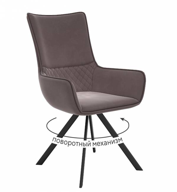 Стул DikLine 289 поворотный E09 капучино, ножки черные