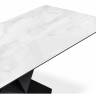 Стол стеклянный Хасселвуд 160(220)х90х77 белый мрамор / черный