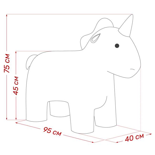 Пуф Leset Единорог Премиум Omega 30, компаньон Omega 45