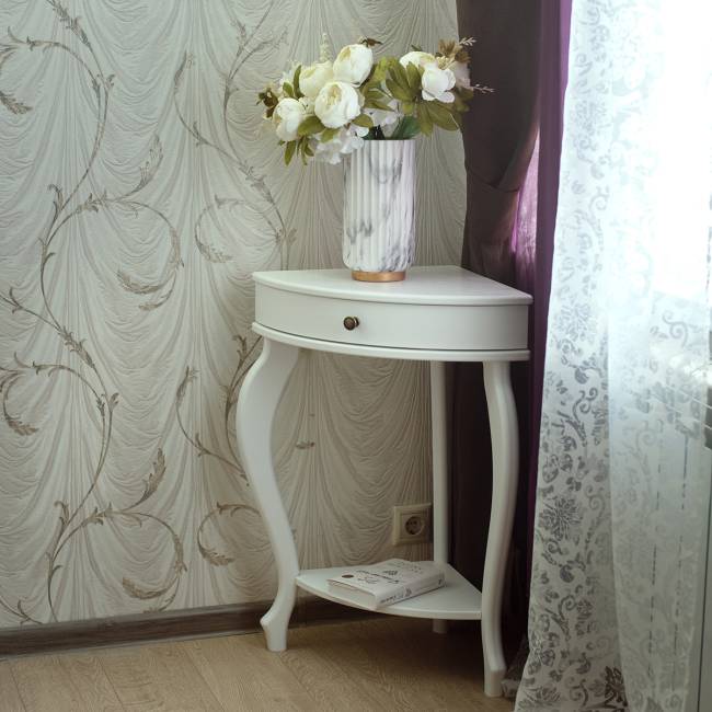 Консоль угловая Элегант молочный дуб Л