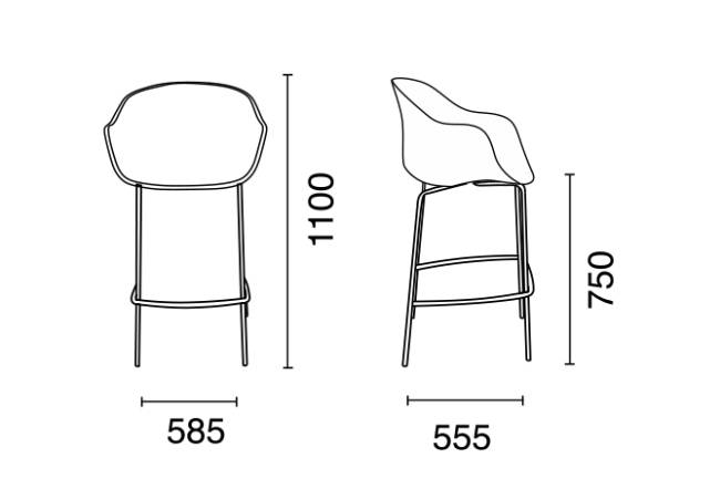 Кресло барное пластиковое Globe-K Bar тортора 610х580х1120 мм Кресло барное пластиковое Globe-K Bar тортора 610х580х1120 мм