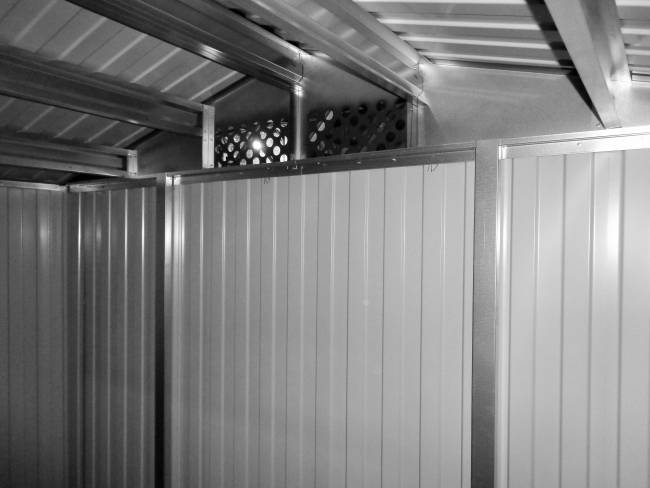 Металлический хозблок Greenstorage "Эван E", серый/шоколад