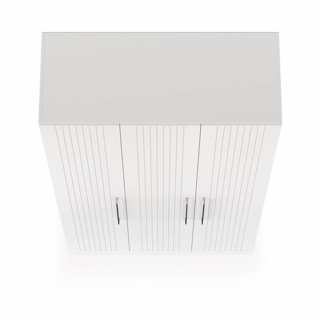 Шкаф комбинированный 3-х дверный Валенсия 13.12 цвет белый шагрень есть зеркало внутри Шкаф комбинированный 3-х дверный Валенсия 13.12 цвет белый шагрень есть зеркало внутри