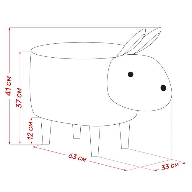 Пуф Leset Зайчик V18 бежевый Бук