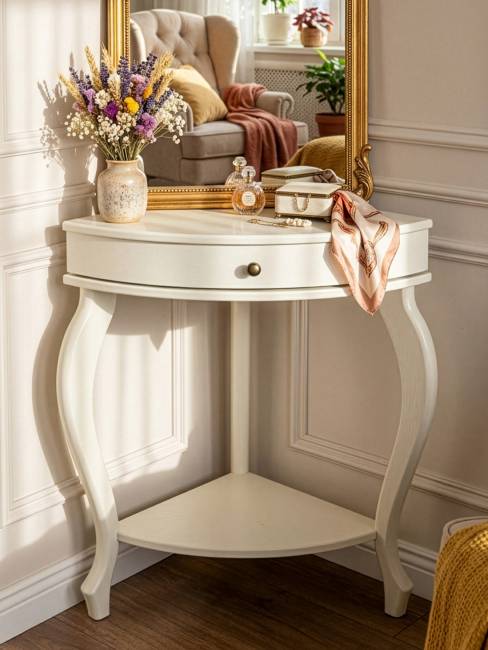 Консоль угловая Элегант дуб шампань Л